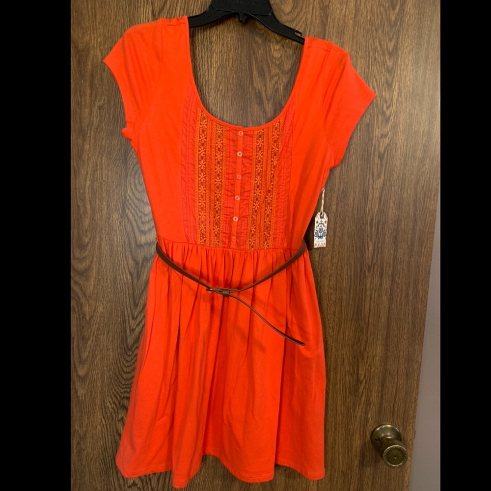 Orange Flowy Dress